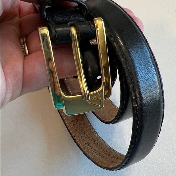 Liz Claiborne - black leather belt, M, vintage main image 6